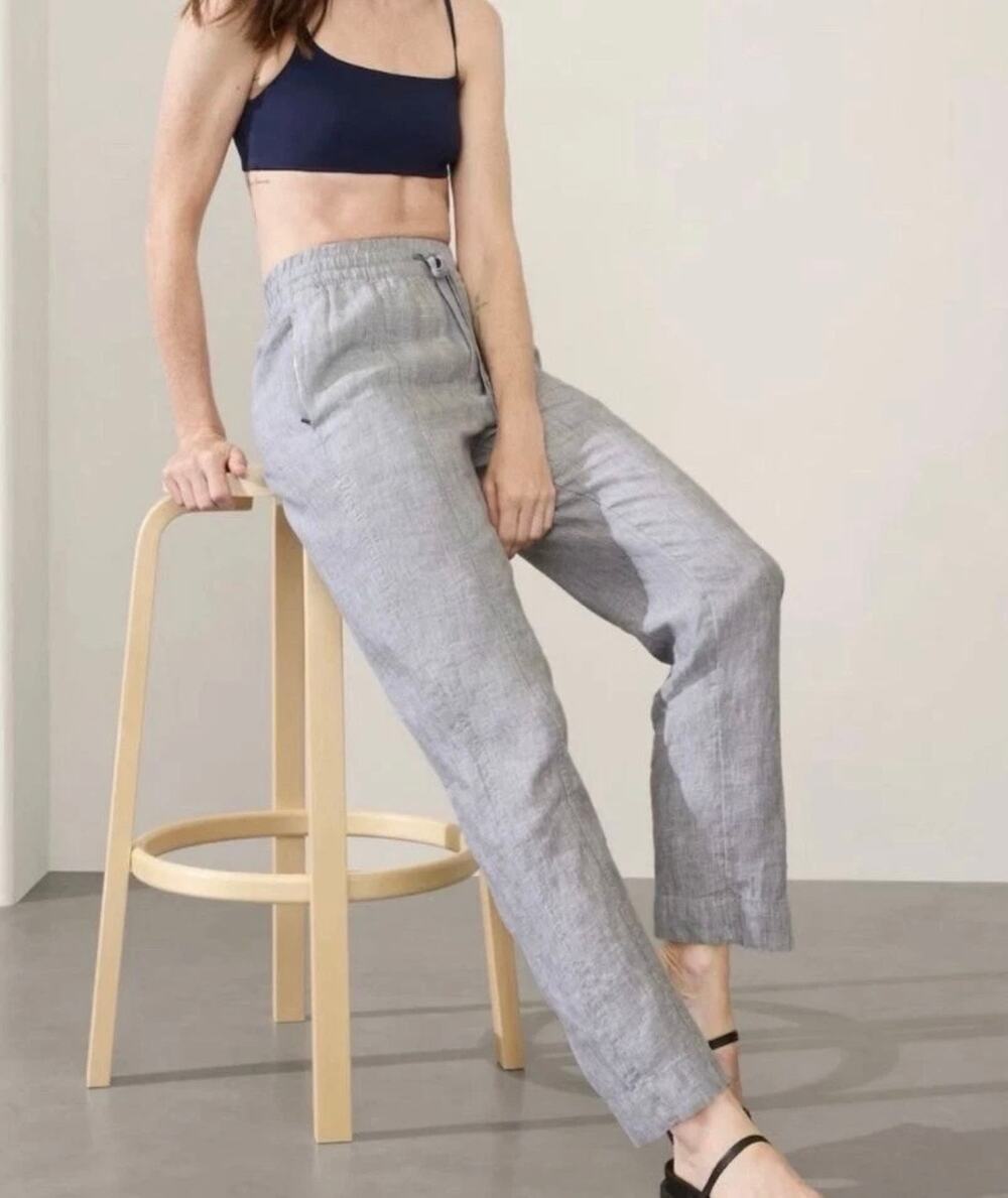 Athleta - Light Gray Drawstring Linen Chinos / XL